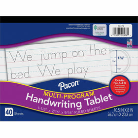 Dixon Ticonderoga Pacon Multi-Program Handwriting Tablet, 10 1/2" x 8", PAC2478