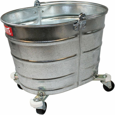 Impact Oval Galvanized Steel Bucket with 2" Casters, IMP260