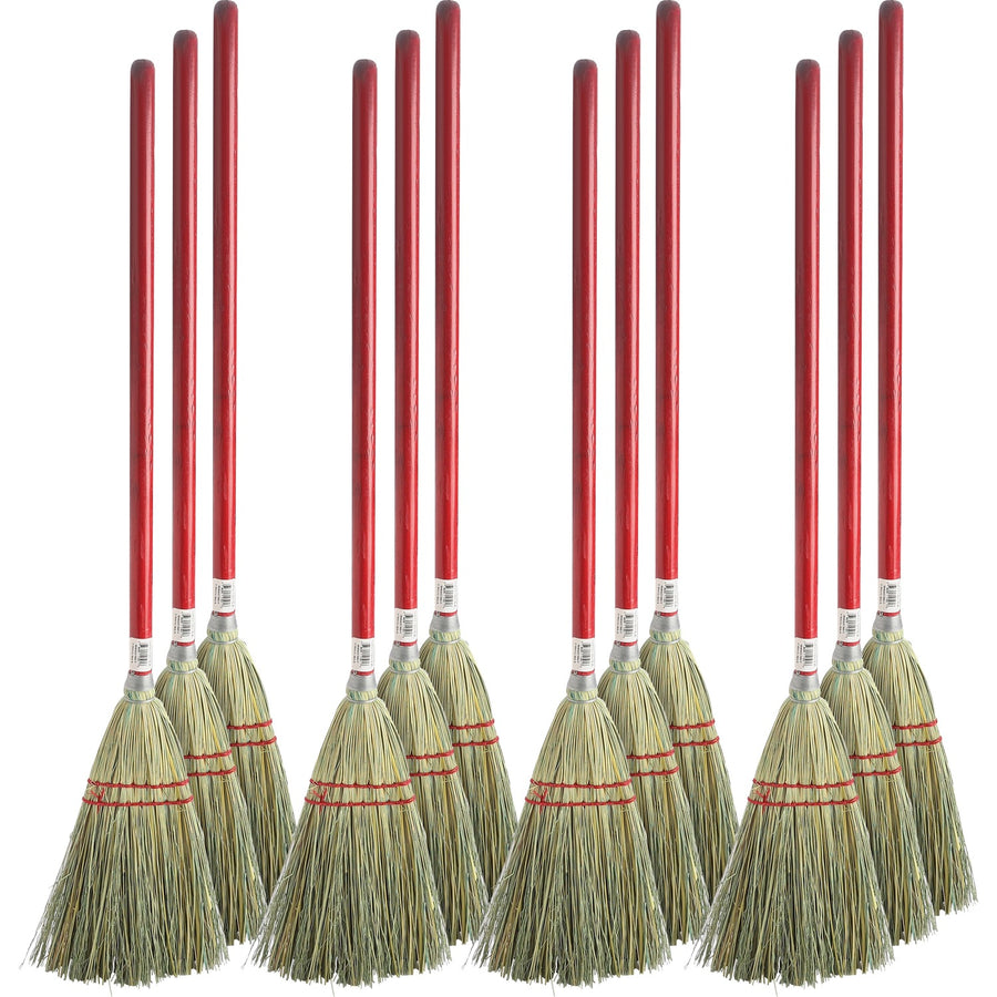 Genuine Joe Lobby Broom, Natural, Wood, 12 / Carton, GJO11501CT