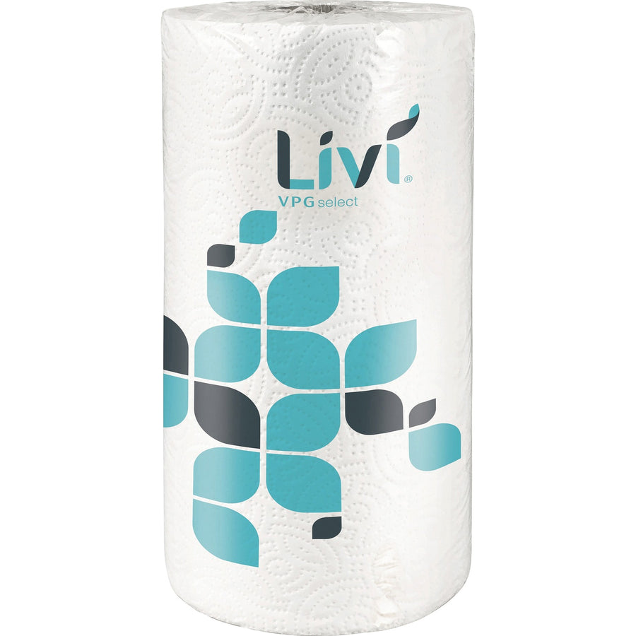 Livi Solaris Paper Two-ply Kitchen Roll Towel, White, Fiber, Embossed, 30 / Carton, SOL41504