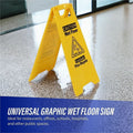 Genuine Joe Universal Graphic Wet Floor Sign, Yellow, 2 / Carton, GJO85117CT