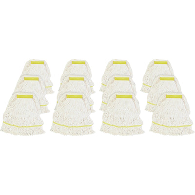 Genuine Joe Narrow Band Small Mophead, White, 12 / Carton, GJOSWH1BCT