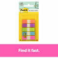 3M Post-it Flags in On-the-Go Dispenser - Bright Colors, Pink, 100 / Pack, MMM6835CB2