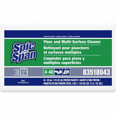 Procter & Gamble Spic and Span Floor Cleaner, Translucent, 45 / Carton, PGC02011