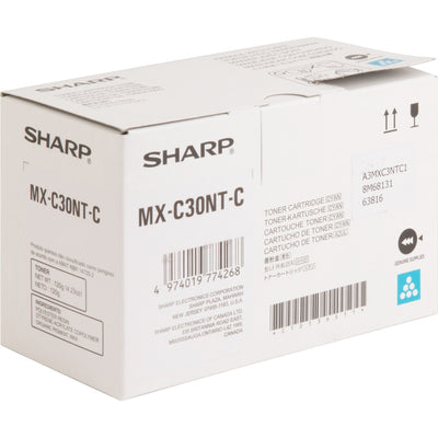 Sharp Original High Yield Laser Toner Cartridge - Cyan -, SHRMXC30NTC
