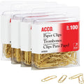 ACCO Gold Tone Paper Clips, 1 Pack, ACC72554