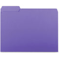Business Source 1/3 Tab Cut Letter Recycled Top Tab File Folder, Purple, 8 1/2" Width x 11" Length, 100 / Box, BSN99717