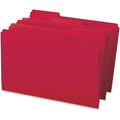 Business Source 1/3 Tab Cut Legal Recycled Top Tab File Folder, Red, 8 1/2" Width x 14" Length, 100 / Box, BSN99720