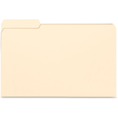 Business Source 1/3 Tab Cut Legal Recycled Top Tab File Folder, Manila, 8 1/2" Width x 14" Length, 100 / Box, BSN99724