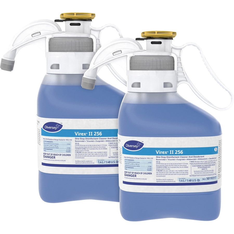 Virex II 256 Diversey Virex II 1-Step Disinfectant Cleaner, Blue, Rinse-free, 2 / Carton, DVO5019317CT