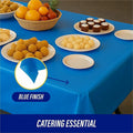 Genuine Joe Plastic Rectangular Table Covers, Blue, 4 / Carton, GJO10325CT