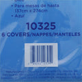 Genuine Joe Plastic Rectangular Table Covers, Blue, 4 / Carton, GJO10325CT