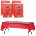 Genuine Joe Plastic Rectangular Table Covers, Red, 4 / Carton, GJO10326CT