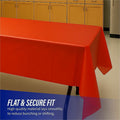Genuine Joe Plastic Rectangular Table Covers, Red, 4 / Carton, GJO10326CT