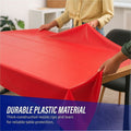 Genuine Joe Plastic Rectangular Table Covers, Red, 4 / Carton, GJO10326CT