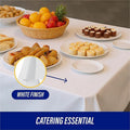 Genuine Joe Plastic Rectangular Table Covers, White, 4 / Carton, GJO10328CT
