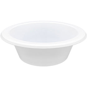Genuine Joe 12 oz Reusable Plastic Bowls, White, 8 / Carton, GJO10424CT