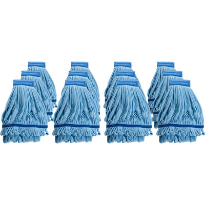 Genuine Joe Microfiber Wet Mophead Refill, Blue, 12 / Carton, GJO47538CT