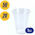 Genuine Joe 9 oz Clear Plastic Cups, 20 / Carton, GJO58233CT