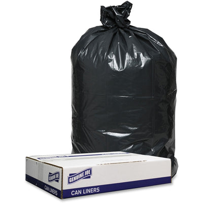 Genuine Joe Low Density Black Can Liners, 100 / Carton, GJO98209