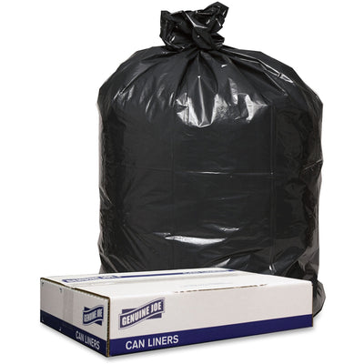 Genuine Joe Low Density Black Can Liners, 100 / Carton, GJO98210