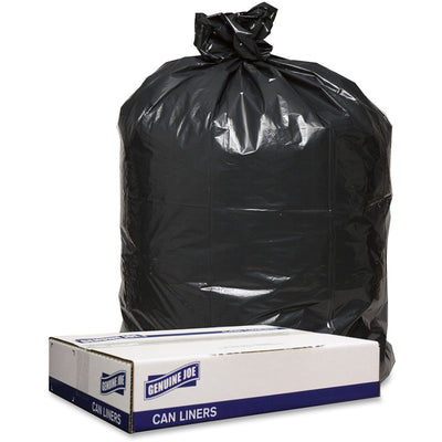 Genuine Joe Low Density Black Can Liners, 100 / Carton, GJO98211