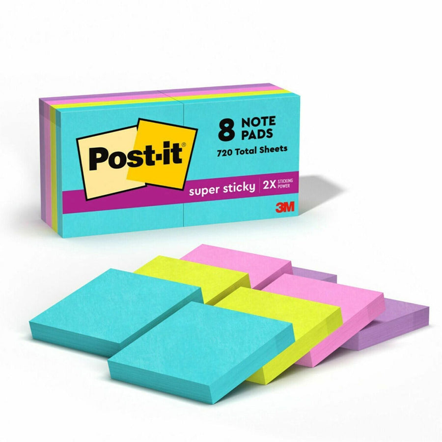 Post-it® Super Sticky Notes - Supernova Neons Color Collection, Iris Infusion, Paper, Recyclable, 1 / Pack, MMM6228SSMIA