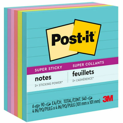 3M Post-it Super Sticky Lined Notes - Supernova Neons Color Collection, Iris Infusion, 1 Pack, MMM6756SSMIA