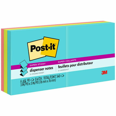3M Post-it Super Sticky Dispenser Notes - Supernova Neons Color Collection, Guava, 1 Pack, MMMR3306SSMIA