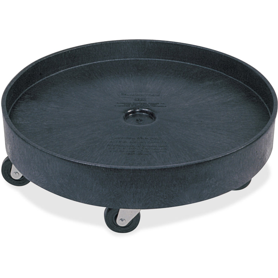Rubbermaid Commercial Universal Drum Dolly, Black, Plastic, Swivel, RCP265000BK