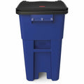 Rubbermaid Commercial Brute Rollout Container with Lid, Blue, 50 gal, RCP9W2700BE
