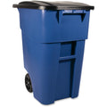 Rubbermaid Commercial Brute Rollout Container with Lid, Blue, 50 gal, RCP9W2700BE