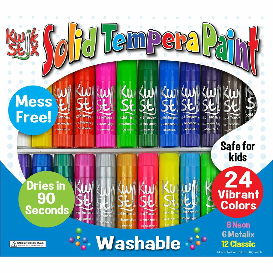 Kwik Stix Tempera Paint 24-color Mess Free Set, Crack Resistant, 24 / Set, TPG604
