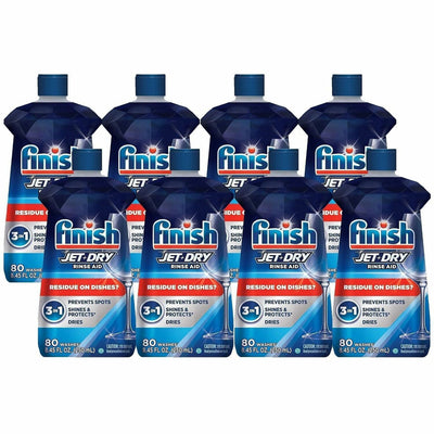 Reckitt Benckiser plc Finish Jet-Dry Rinse Aid, Blue, 8 / Carton, RAC75713CT