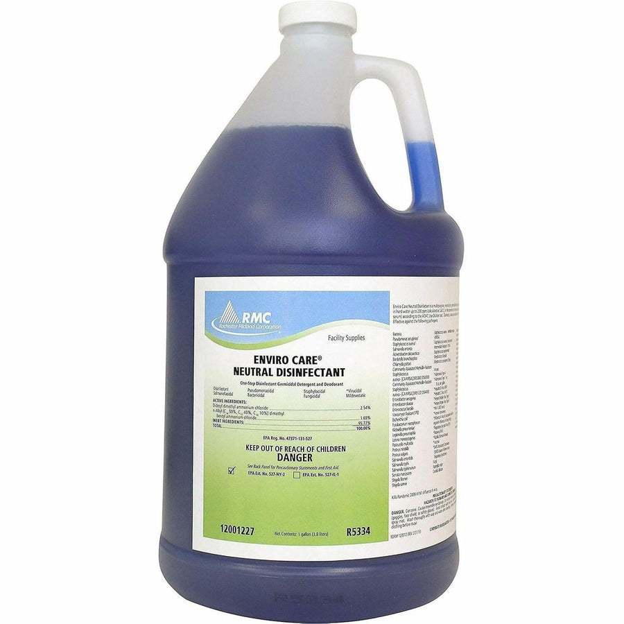 RMC Enviro Care Neutral Disinfectant, Blue, pH Neutral, 4 / Carton, RCMPC12001227CT
