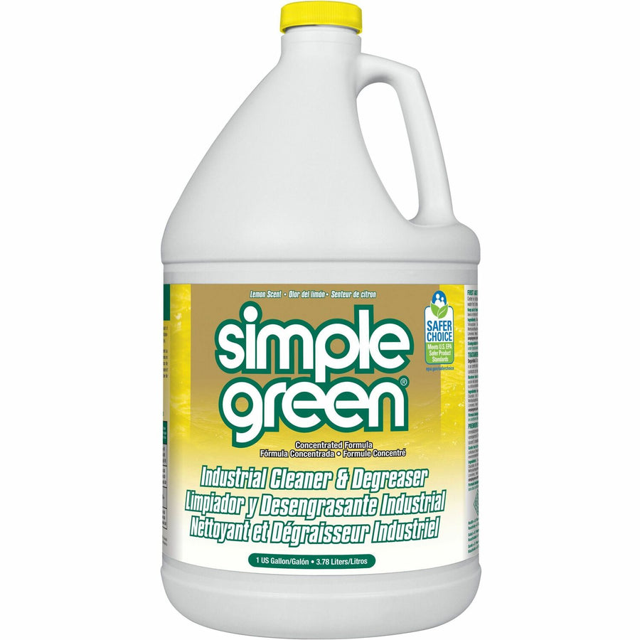 Simple Green Industrial Cleaner/Degreaser, Lemon, Non-flammable, 6 / Carton, SMP14010CT