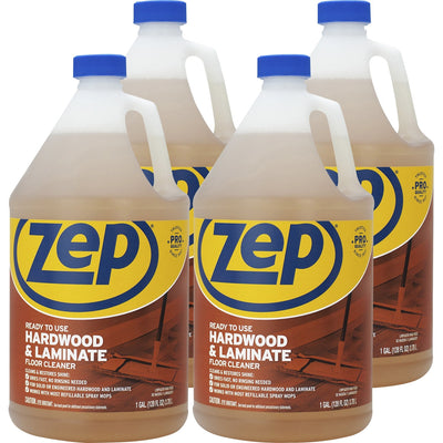 Zep Hardwood & Laminate Floor Cleaner, Brown, 4 / Carton, ZPEZUHLF128CT