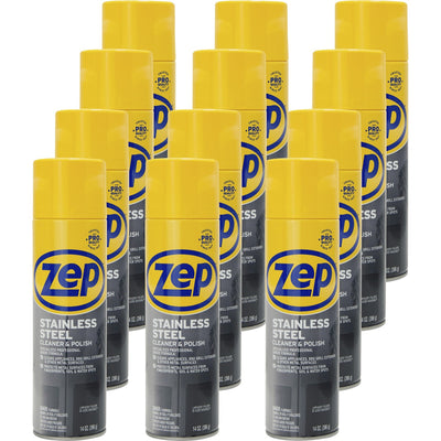 Zep Stainless Steel Polish, Black, 12 / Carton, ZPEZUSSTL14CT