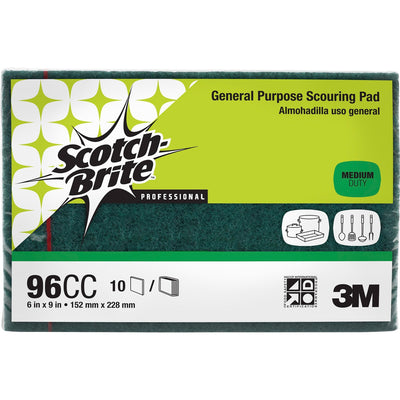 3M Scotch-Brite General-Purpose Scouring Pads, Green, 6 / Carton, MMM96CCCT