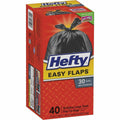 Reynolds Food Packaging Hefty Easy Flaps 30-gallon Large Trash Bags, Black, 6 / Carton, RFPE27744CT