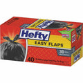 Reynolds Food Packaging Hefty Easy Flaps 30-gallon Large Trash Bags, Black, 6 / Carton, RFPE27744CT