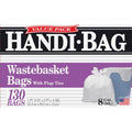 AEP Berry Handi-Bag Wastebasket Bags, White, 6 / Carton, WBIHAB6FW130CT