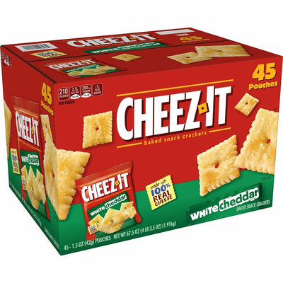 Kellanova Cheez-It Cheez-It White Cheddar Baked Crackers, 45 / Carton, KEB10892