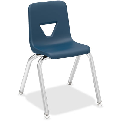Lorell 14" Seat-height Student Stack Chairs, Navy, 4 / Carton, LLR99884