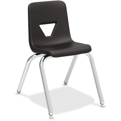 Lorell 16" Seat-height Student Stack Chairs, Black, 4 / Carton, LLR99888