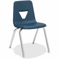 Lorell 18" Seat-height Student Stack Chairs, Navy, 4 / Carton, LLR99890