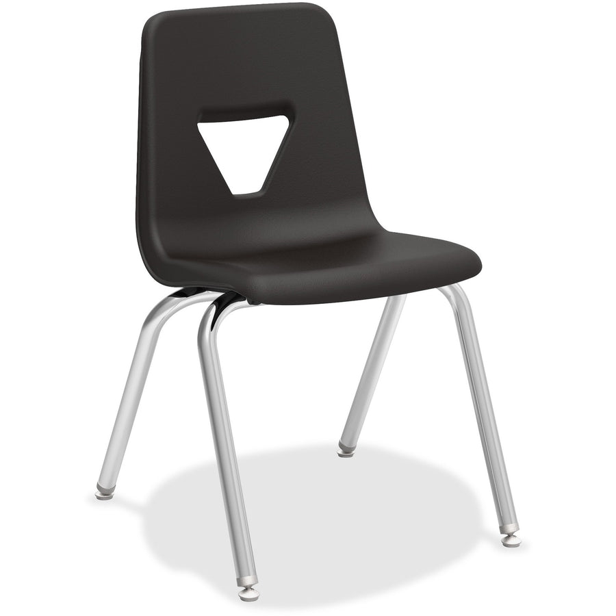 Lorell 18" Seat-height Student Stack Chairs, 18.8" x 30", Black, Polypropylene, Stackable, 4 / Carton, LLR99891