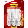 3M Command Medium Utility Hooks with Adhesive Strips, White, 1 Pack, MMM170016ES