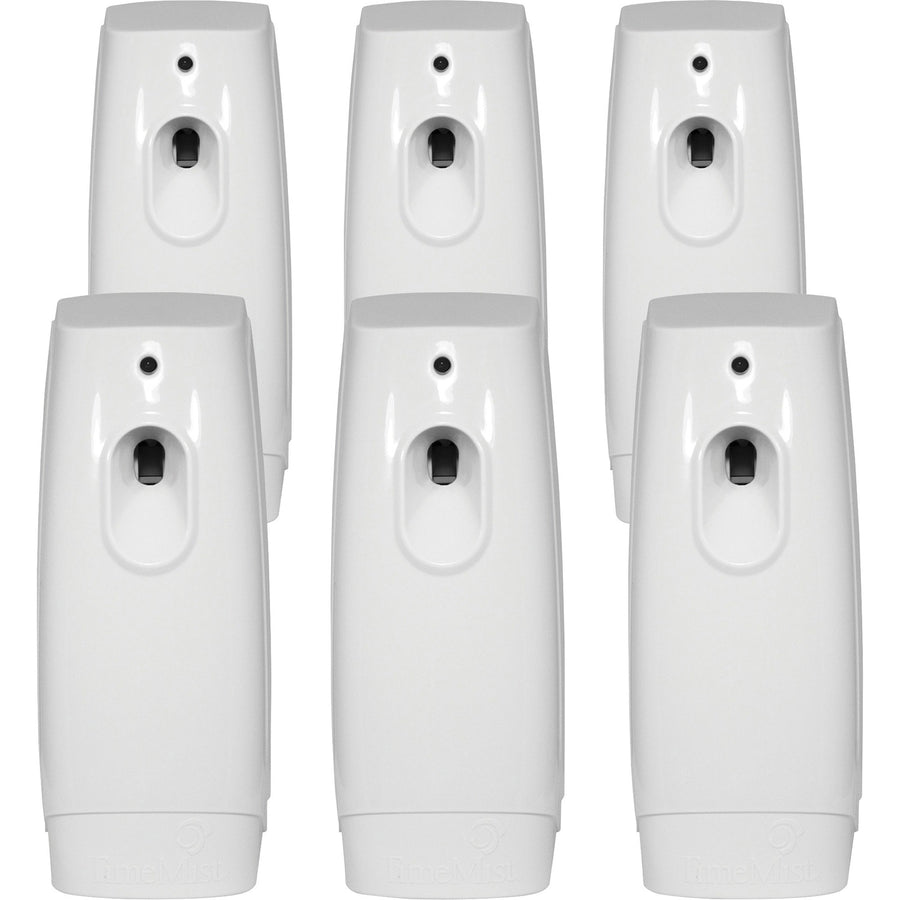 TimeMist Classic Metered Aerosol Dispenser, 13.2" x 14.3", White, Wall Mountable, 6 / Carton, TMS1047717CT
