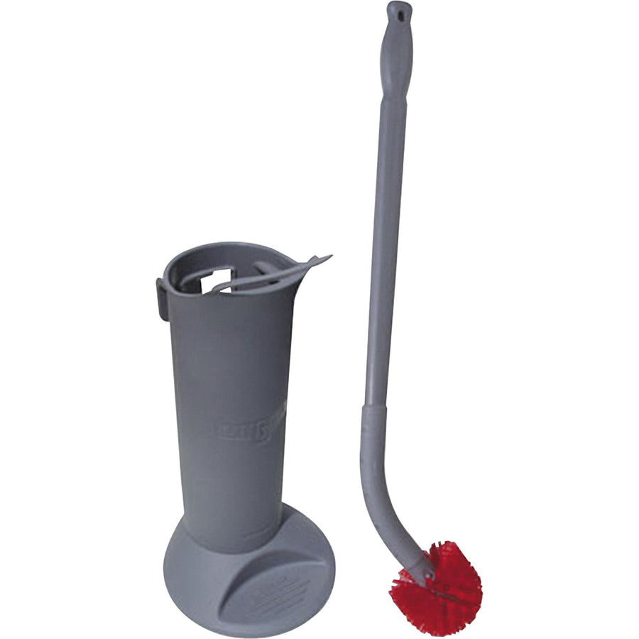 Unger Ergo Toilet Bowl Brush Set, Gray, Nylon, Anti-bacterial, 5 / Carton, UNGBBWHRCT